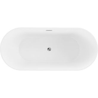 Voľne stojaca vaňa Mexen Flavia 160 x 75 cm, biela, chrómový prepad - 54031608000