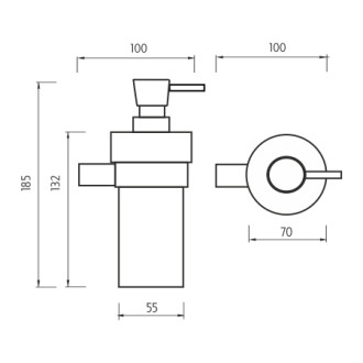 Nimco Čierny dávkovač tekutého mydla, pumpička mosadz BRC 11031W-T-90