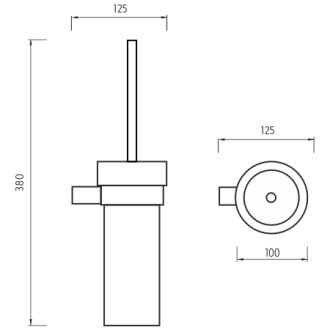 Nimco Čierna toaletná WC kefa BRC 11094W-90
