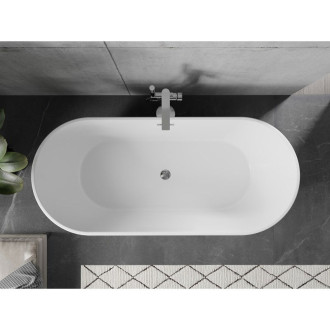 Voľne stojaca vaňa Mexen Flavia 150 x 75 cm, biela, chrómovaný prepad - 54031507500