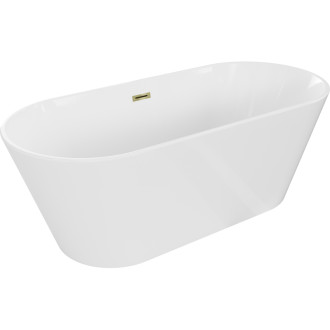 Voľne stojaca vaňa Mexen Flavia 150 x 75 cm, biela, zlatý prepad - 54031507500-G