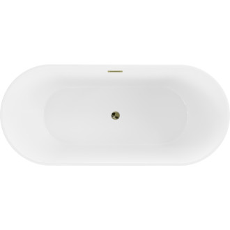 Voľne stojaca vaňa Mexen Flavia 150 x 75 cm, biela, zlatý prepad - 54031507500-G