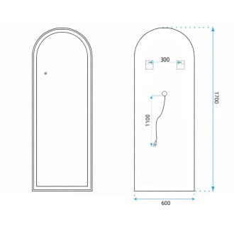 Zrkadlo LED Orbit 60x170cm Brush Gold