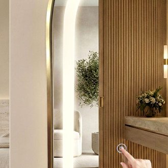Zrkadlo LED Orbit 60x170cm Brush Gold