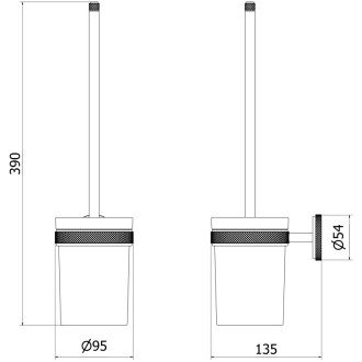 Toaletná kefa Mexen Gravo, zlatá - 70A93071-50