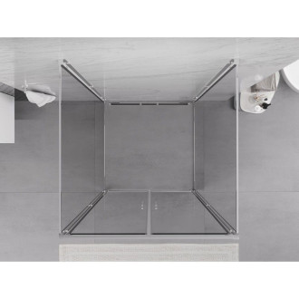 Mexen Exo-3S trojstenný výklopný sprchovací kút 70 x 70 cm, priehľadný, chróm - 814-070-070-01-00-3S