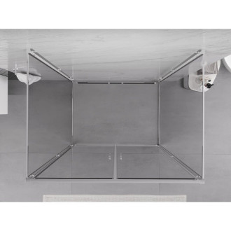 Mexen Exo-3S trojstenný výklopný sprchovací kút 100 x 80 cm, priehľadný, chróm - 814-100-080-01-00-3S