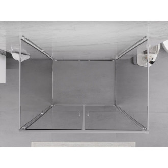 Mexen Exo-3S trojstenný výklopný sprchovací kút 80 x 110 cm, priehľadný, chróm - 814-080-110-01-00-3S