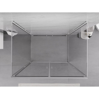Mexen Exo-3S trojstenný výklopný sprchovací kút 80 x 120 cm, priehľadný, chróm - 814-080-120-01-00-3S