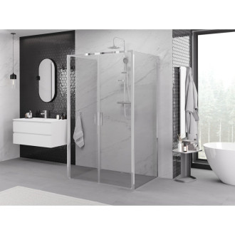 Mexen Exo-3S trojstenný výklopný sprchovací kút 110 x 80 cm, priehľadný, chróm - 814-110-080-01-00-3S