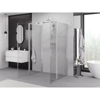 Mexen Exo-3S trojstenný výklopný sprchovací kút 110 x 85 cm, priehľadný, chróm - 814-110-085-01-00-3S