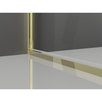 Mexen Exo-3S trojstenný výklopný sprchovací kút 100 x 95 cm, priehľadný, zlatý - 814-100-095-50-00-3S