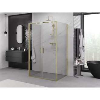 Mexen Exo-3S trojstenný výklopný sprchovací kút 70 x 110 cm, priehľadný, zlatý - 814-070-110-50-00-3S