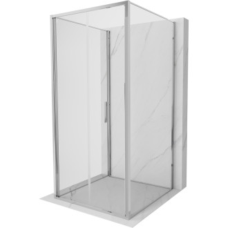 Mexen Exo-3S třístěnný skládací sprchový kout 75 x 75 cm, průhledný, chrom - 816-075-075-01-00-3S
