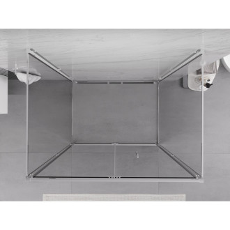 Sprchovací kút Mexen Exo-3S s 3 stenami, skladací, 75 x 80 cm, priehľadný, chróm - 816-075-080-01-00-3S