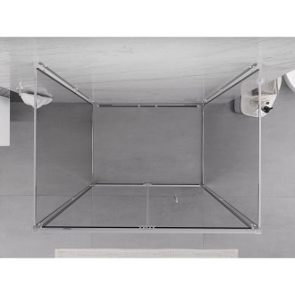 Mexen Exo-3S trojstenný skladací sprchovací kút 85 x 95 cm, priehľadný, chróm - 816-085-095-01-00-3S