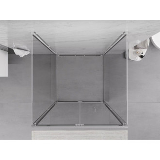 Mexen Exo-3S trojstenný skladací sprchovací kút 100 x 100 cm, priehľadný, chróm - 816-100-100-01-00-3S