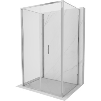 Sprchovací kút Mexen Exo-3S s 3 stenami, skladací, 70 x 110 cm, priehľadný, chróm - 816-070-110-01-00-3S