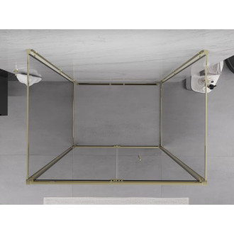 Sprchovací kút Mexen Exo-3S s 3 stenami, skladací, 100 x 70 cm, priehľadný, zlatý - 816-100-070-50-00-3S