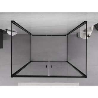 Mexen Exo-3S trojstenný výklopný sprchovací kút 100 x 70 cm, priehľadný, čierny - 814-100-070-70-00-3S
