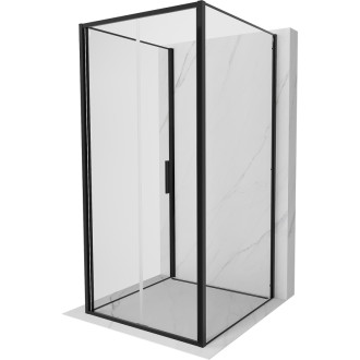 Sprchovací kút Mexen Exo-3S s 3 stenami, skladací, 70 x 70 cm, priehľadný, čierny - 816-070-070-70-00-3S