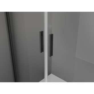 Mexen Exo-3S trojstenný výklopný sprchovací kút 120 x 95 cm, priehľadný, čierny - 814-120-095-70-00-3S