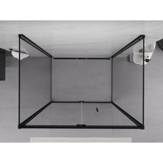 Mexen Exo-3S trojstenný skladací sprchovací kút 120 x 80 cm, priehľadný, čierny - 816-120-080-70-00-3S