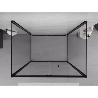 Sprchovací kút Mexen Exo-3S s 3 stenami, skladací, 85 x 90 cm, priehľadný, čierny - 816-085-090-70-00-3S