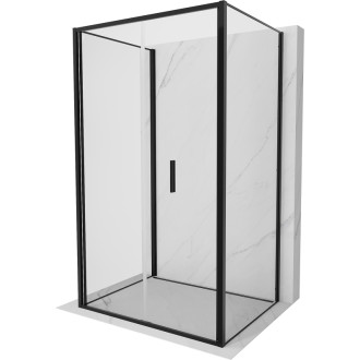 Sprchovací kút Mexen Exo-3S s 3 stenami, skladací, 75 x 100 cm, priehľadný, čierny - 816-075-100-70-00-3S