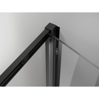 Sprchovací kút Mexen Exo-3S s 3 stenami, skladací, 75 x 100 cm, priehľadný, čierny - 816-075-100-70-00-3S