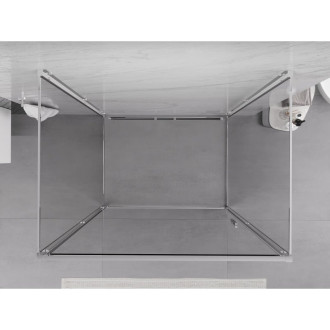 Mexen Exo-3S trojstenný výklopný sprchovací kút 70 x 75 cm, priehľadný, chróm - 817-070-075-01-00-3S