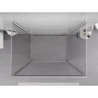 Mexen Exo-3S trojstenný výklopný sprchovací kút 75 x 80 cm, priehľadný, chróm - 817-075-080-01-00-3S