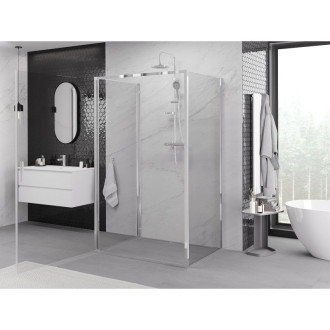 Mexen Exo-3S trojstenný výklopný sprchovací kút 75 x 85 cm, priehľadný, chróm - 817-075-085-01-00-3S