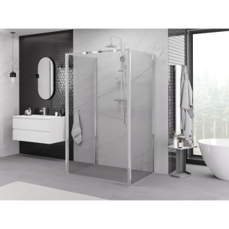 Mexen Exo-3S trojstenný výklopný sprchovací kút 80 x 85 cm, priehľadný, chróm - 817-080-085-01-00-3S