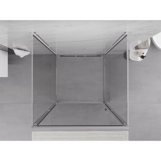 Mexen Exo-3S trojstenný výklopný sprchovací kút 85 x 85 cm, priehľadný, chróm - 817-085-085-01-00-3S