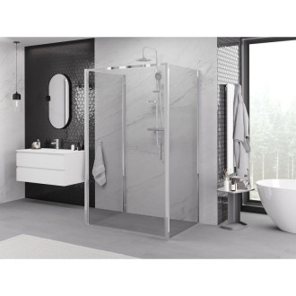 Mexen Exo-3S trojstenný výklopný sprchovací kút 75 x 110 cm, priehľadný, chróm - 817-075-110-01-00-3S