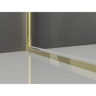 Mexen Exo-3S trojstenný výklopný sprchovací kút 80 x 80 cm, priehľadný, zlatý - 817-080-080-50-00-3S