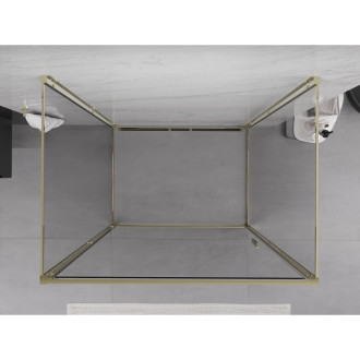 Mexen Exo-3S trojstenný výklopný sprchovací kút 70 x 90 cm, priehľadný, zlatý - 817-070-090-50-00-3S