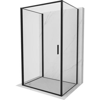 Mexen Exo-3S trojstenný výklopný sprchovací kút 90 x 95 cm, priehľadný, čierny - 817-090-095-70-00-3S