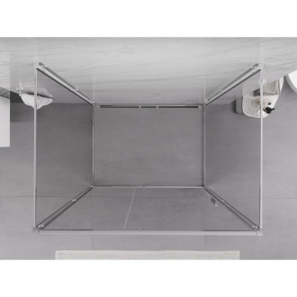 Mexen Exo-3S trojstenný výklopný sprchovací kút 120 x 75 cm, priehľadný, chróm - 819-120-075-01-00-3S