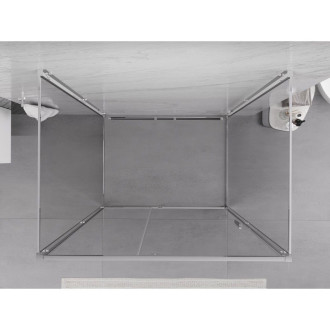 Mexen Exo-3S trojstenný výklopný sprchovací kút 150 x 75 cm, priehľadný, chróm - 819-150-075-01-00-3S