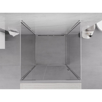 Mexen Exo-3S trojstenný výklopný sprchovací kút 90 x 90 cm, priehľadný, chróm - 819-090-090-01-00-3S
