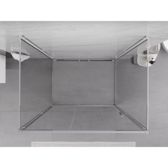 Mexen Exo-3S trojstenný výklopný sprchovací kút 115 x 95 cm, priehľadný, chróm - 819-115-095-01-00-3S