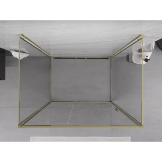 Mexen Exo-3S trojstenný výklopný sprchovací kút 120 x 90 cm, priehľadný, zlatý - 819-120-090-50-00-3S