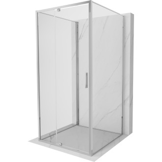 Mexen Exo-3S třístěnný výklopný sprchový kout 120 x 120 cm, průhledný, chrom - 819-120-120-01-00-3S