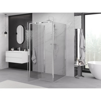 Mexen Exo-3S trojstenný výklopný sprchovací kút 120 x 120 cm, priehľadný, chróm - 819-120-120-01-00-3S