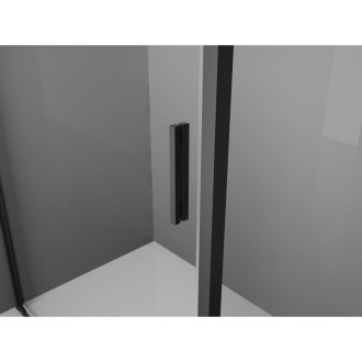 Mexen Exo-3S trojstenný výklopný sprchovací kút 100 x 70 cm, priehľadný, čierny - 819-100-070-70-00-3S