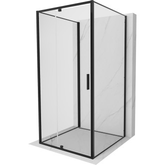 Mexen Exo-3S třístěnný výklopný sprchový kout 90 x 90 cm, průhledný, černý - 819-090-090-70-00-3S
