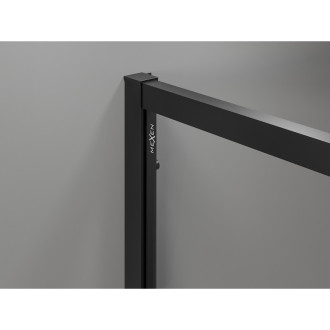Mexen Exo-3S trojstenný výklopný sprchovací kút 105 x 90 cm, priehľadný, čierny - 819-105-090-70-00-3S