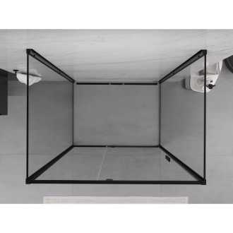 Mexen Exo-3S trojstenný výklopný sprchovací kút 105 x 95 cm, priehľadný, čierny - 819-105-095-70-00-3S